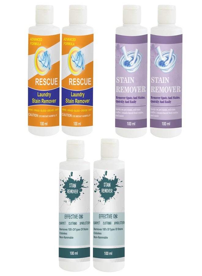 TOOVUS Stain Remover Combo Pack of Orange (Pack of 2), Purple (Pack of 2), Sky and Sky Stain Remover | Multi-Surface Cleaning Solution for Clothes, Fabrics, Upholstery (100 g Each) - Image 1